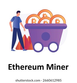 Ethereum Miner  Vector Illustration which can easily edit or modify

