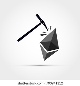 Ethereum mining concept vector illustration