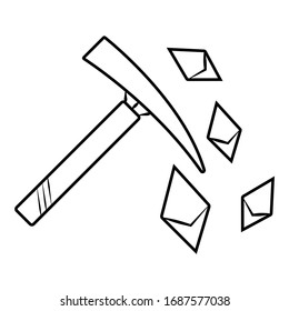 Ethereum Mining Hammer Symbol. Vektorillustration