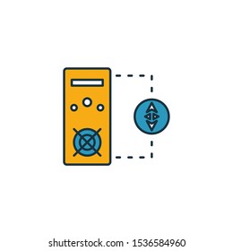 Ethereum Mining icon set. Four elements in diferent styles from crypto currency icons collection. Creative ethereum mining icons filled, outline, colored and flat symbols.