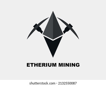Logotipo de minería de etéreo Criptodivisa, torres de minería de bitcoin, logotipo de bitcoin