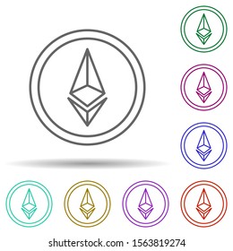 Ethereum multi color icon. Simple thin line, outline vector of bitcoin blockchain icons for ui and ux, website or mobile application