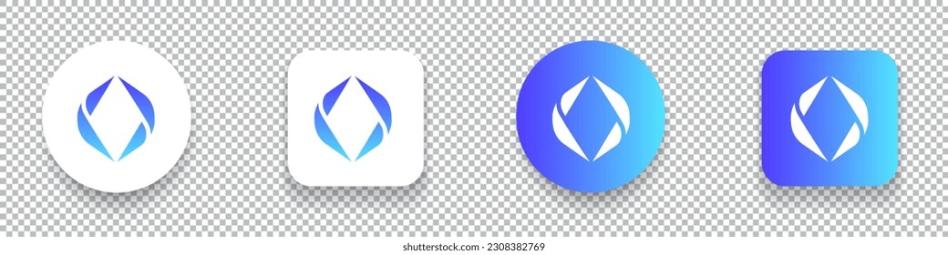 Ethereum Name Service (ENS) crypto currency logo symbol set isolated on transparent background vector