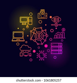 Ethereum network crytocurrency vector concept