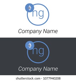 Ethereum NG letters business logo icon design template elements. Vector color sign.
