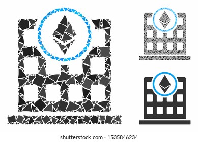 Ethereum office composition of tremulant items in various sizes and color tints, based on Ethereum office icon. Vector tremulant items are organized into composition.
