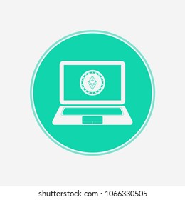 Ethereum on laptop icon