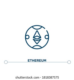 icono del vector de contorno etéreo. ilustración de elemento simple. icono de contorno etéreo a partir del concepto de criptodivisa modificable. se puede usar para web y móvil

