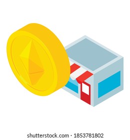 Ethereum payment icon. Isometric illustration of ethereum payment vector icon for web