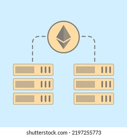 Ethereum proof-of-stake staking concept. ETH POS Merge consensus mechanism