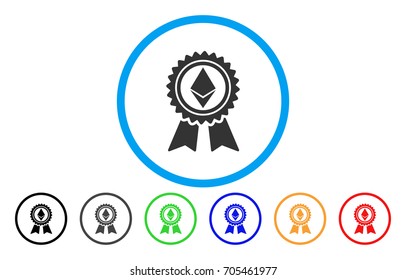 Ethereum Reward Medal flat vector pictogram for application and web design.