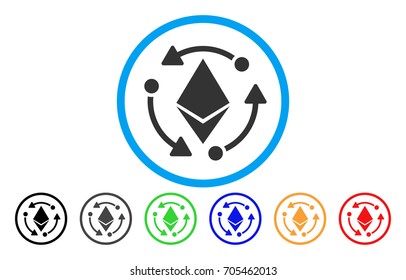 Ethereum Rotation flat vector illustration for application and web design.