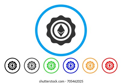Ethereum Seal flat vector pictograph for application and web design.
