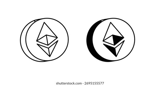 Ícone de conjunto de etéreo com ilustração de estoque de vetor de fundo branco