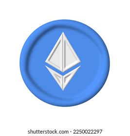 Ethereum sign icon as crypto currency symbol.