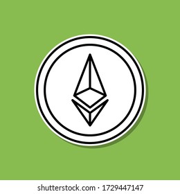 Icono de pegatina etéreo. Línea delgada simple, vector de contorno de íconos de bloqueo de bitcoin para ui y ux, sitio web o aplicación móvil