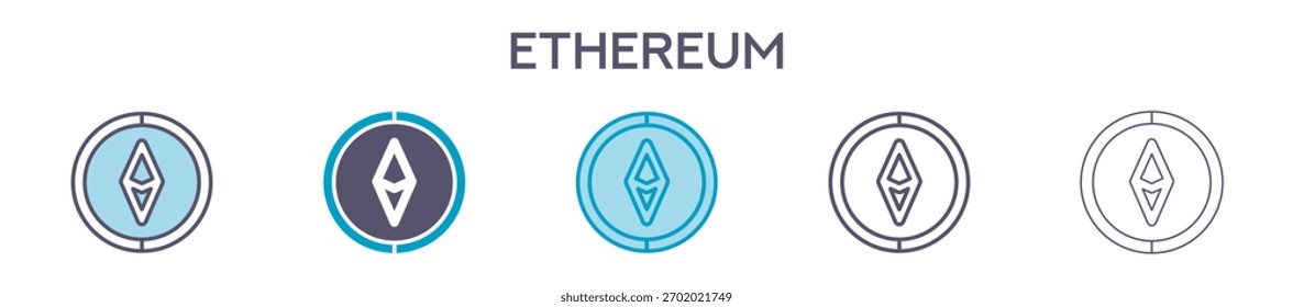 Elemento de símbolo de Ethereum para diseño gráfico - Multi Styles