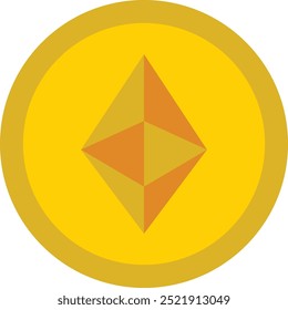 Ícone de Símbolo Ethereum ou Ilustração para Criptomoeda e Tecnologia Blockchain