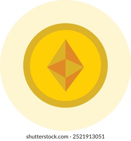 Ícone de Símbolo Ethereum ou Ilustração para Criptomoeda e Tecnologia Blockchain