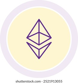 Ícone de Símbolo Ethereum ou Ilustração para Criptomoeda e Tecnologia Blockchain