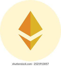 Ícone de Símbolo Ethereum ou Ilustração para Criptomoeda e Tecnologia Blockchain