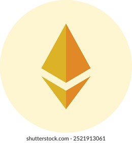 Ícone de Símbolo Ethereum ou Ilustração para Criptomoeda e Tecnologia Blockchain