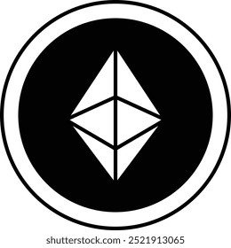 Ícone de Símbolo Ethereum ou Ilustração para Criptomoeda e Tecnologia Blockchain