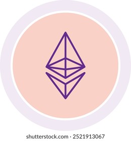 Ícone de Símbolo Ethereum ou Ilustração para Criptomoeda e Tecnologia Blockchain