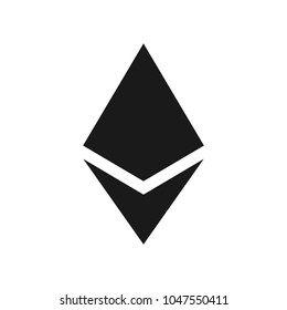 Ethereum Symbol Vector Icon. Ethereum cripto currency chrystal icon.