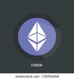 Ethereum Symbol Vector Icon, Illustration, Eps File. Ethereum digital currency, futuristic digital money, blue technology worldwide network concept.