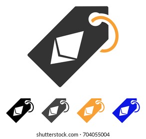 Ethereum Tag icon. Vector illustration style is flat iconic symbol with black, grey, orange, blue color variants. Designed for web and software interfaces.