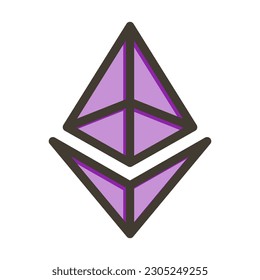 Ethereum Thick Line Filled Colors For Personal And Commercial Use.
