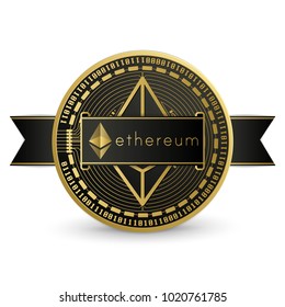 Ethereum Vector Gold Black Coin