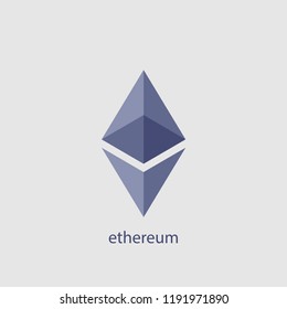 Ethereum vector icon. Ethereum cryptocurrency. Crypto currency blockchain coin ethereum symbol