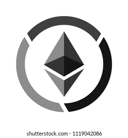 Ethereum vector icon in gray