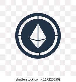 Ethereum vector icon isolated on transparent background, Ethereum transparency concept can be used web and mobile