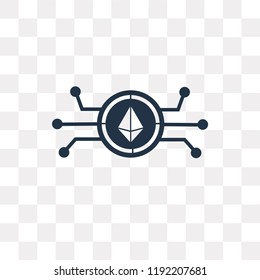 Ethereum vector icon isolated on transparent background, Ethereum transparency concept can be used web and mobile