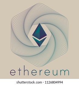Ethereum vector icon in line with wonderful gradient