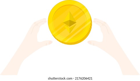 Ethereum vector illustration.ETH cryptocurrency concept