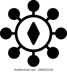 Ethereum Vector illustration on a transparent background.Premium quality symbols.Glyphs vector icon for concept and graphic design.