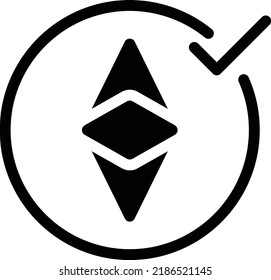 Ethereum Vector illustration on a transparent background.Premium quality symbols.Glyphs vector icon for concept and graphic design.