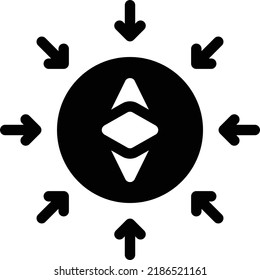 Ethereum Vector illustration on a transparent background.Premium quality symbols.Glyphs vector icon for concept and graphic design.