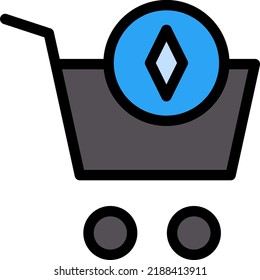 Ethereum Vector illustration on a transparent background.Premium quality symmbols.Stroke vector icons for concept and graphic design.