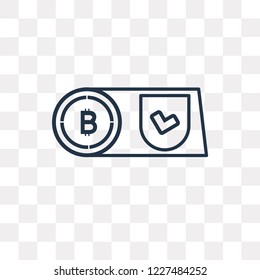 Ethereum vector outline icon isolated on transparent background, high quality linear Ethereum transparency concept can be used web and mobile