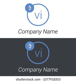 Ethereum VI letters business logo icon design template elements. Vector color sign.