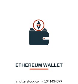 Ethereum Wallet icon. Creative two colors design from crypto currency icons collection. Simple pictogram ethereum wallet icon for web design, apps, software, print usage