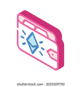 ethereum wallet isometric icon vector. ethereum wallet sign. isolated symbol illustration