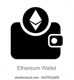 Diseño de concepto de icono de Vector de billetera Ethereum