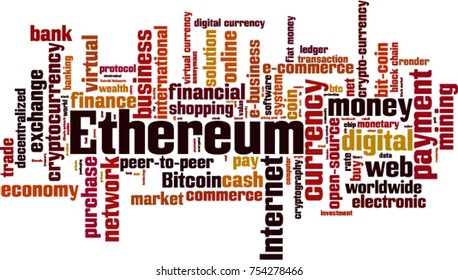 Ethereum word cloud concept. Vector illustration