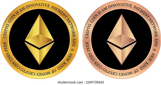 ethereum-eth coin vector illustrations. 3d illustration
